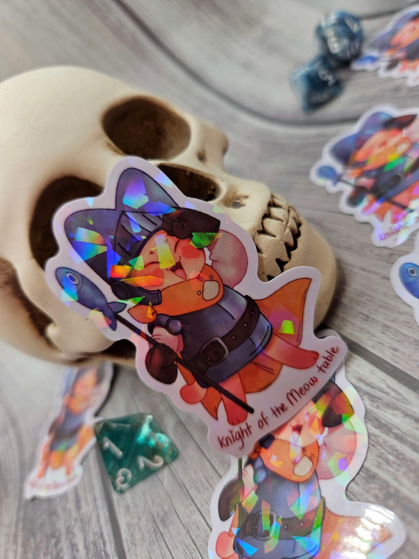 Knight of the Meow Table Holographic Sticker
