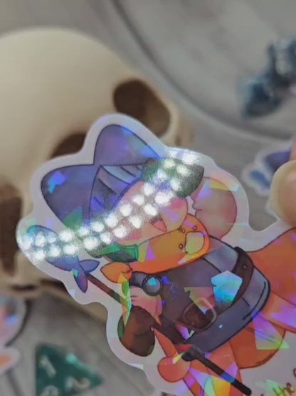 Knight of the Meow Table Holographic Sticker